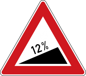 تابلو های راهنمایی و رانندگی شیب سربالایی ۱۲٪