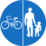 فقط عبور دوچرخه و پیاده مجاز است (مسیر غیر مشترک)